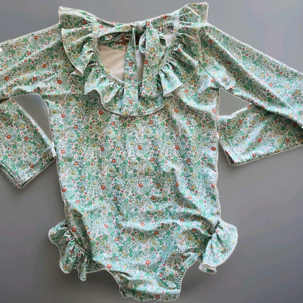 Serendipity‎ Floral One-Piece Rash Guard - Size: L(10-12)